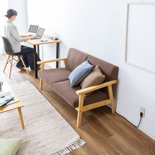 クランプ固定式タップ（Type-C充電ポート付き・2P・4個口・USB Aポート・Type-Cポート・一括集中スイッチ・3ｍ・ダークブラウン・木目）