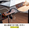 クランプ固定式タップ（Type-C充電ポート付き・2P・4個口・USB Aポート・Type-Cポート・一括集中スイッチ・3ｍ・ダークブラウン・木目）