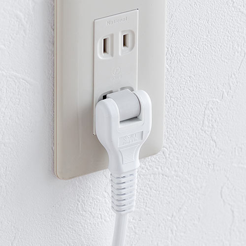 電源タップ（コードタイプ2m・回転式差込口・2P・6個口・ホワイト・コンパクト・スイングプラグ）