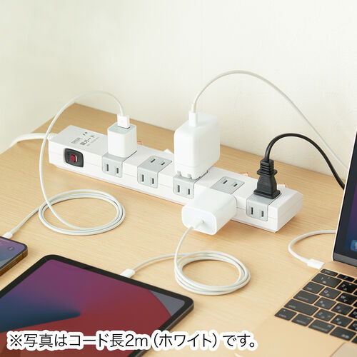 電源タップ（マグネット付・10個口・個別スイッチ・一括集中スイッチ付・3m・雷ガード・ダークブラウン木目）