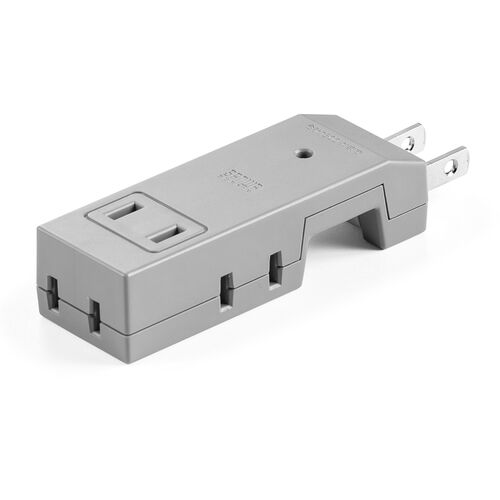 電源タップ（スリム＆コンパクト設計・4個口・2P・4方向差込口・雷ガード・スイングプラグ・モバイルタップ・旅行・グレー）