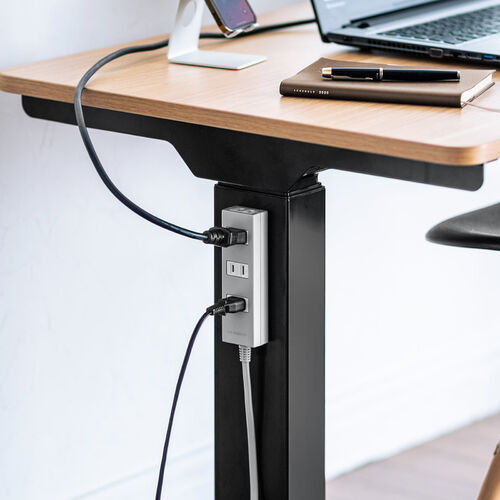 電源タップ（雷ガード内蔵・4個口・2P・2m・マグネット・シャッター・スイングプラグ・トラッキング予防・グレー）