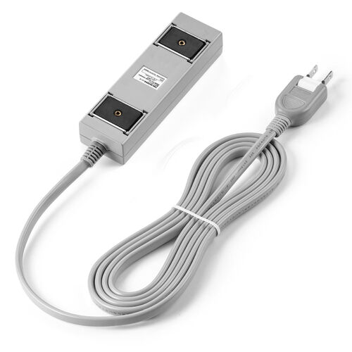 電源タップ（雷ガード内蔵・4個口・2P・2m・マグネット・シャッター・スイングプラグ・トラッキング予防・グレー）