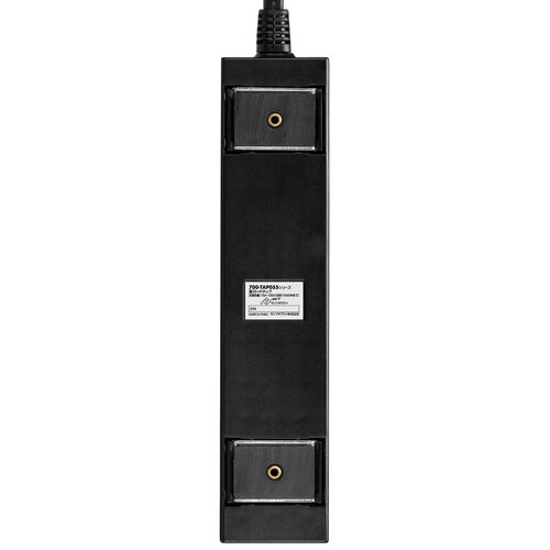 電源タップ（雷ガード内蔵・6個口・2P・2m・マグネット・シャッター・スイングプラグ・トラッキング予防・ブラック）