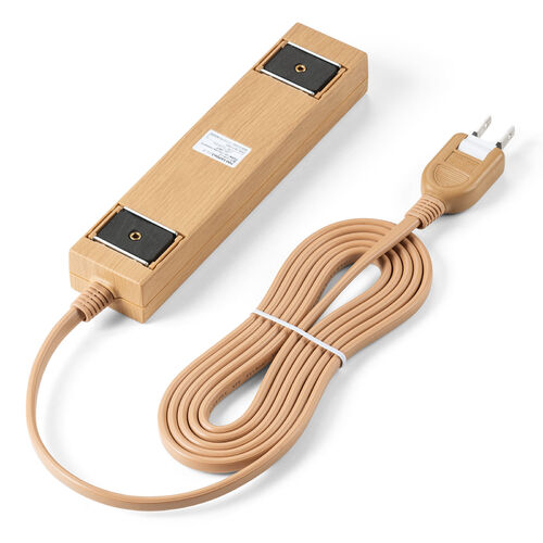 電源タップ（雷ガード内蔵・6個口・2P・2m・マグネット・シャッター・スイングプラグ・トラッキング予防・ライトブラウン）