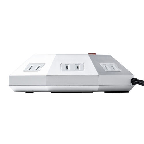 電源タップ（USB充電付・クランプ固定・8個口・八角形・Type-C対応・ケーブル3m・シルバー）