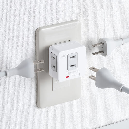 電源タップ（雷ガード・コンセント・3個口直付け・トリプルタップ）