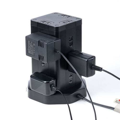 電源タップ（タワー・12個口・PD 20W対応・USB-A×3ポート・USB-C ×1ポート・3m・一括スイッチ付き・スイングプラグ・USB充電・延長コード・ブラック）