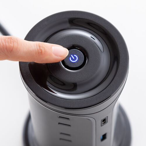 タワー型電源タップ（タワータップ・USB充電対応・タイプC搭載・12個口・2m・ブラック）
