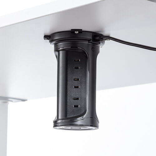 タワー型電源タップ（タワータップ・USB充電対応・タイプC搭載・12個口・2m・ブラック）