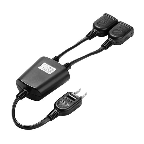 延長コード（短い・2個口・ACアダプタ対応・集中スイッチ付・ブラック）