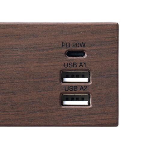 電源タップ（マグネット付・USB PD対応・10個口・一括集中スィッチ付・雷ガード・ブラウン）