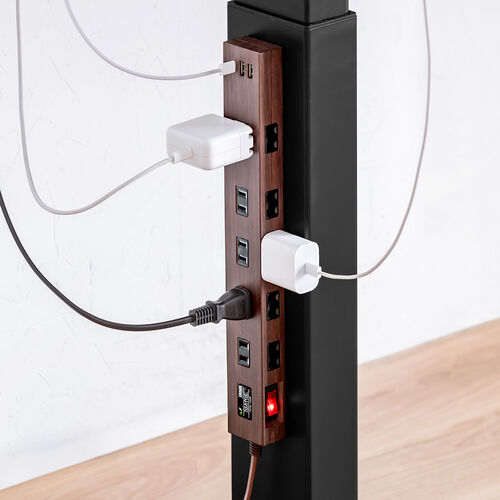 電源タップ（マグネット付・USB PD対応・10個口・一括集中スィッチ付・雷ガード・ブラウン）
