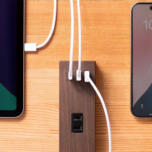 電源タップ（マグネット付・USB PD対応・10個口・一括集中スィッチ付・雷ガード・ブラウン）