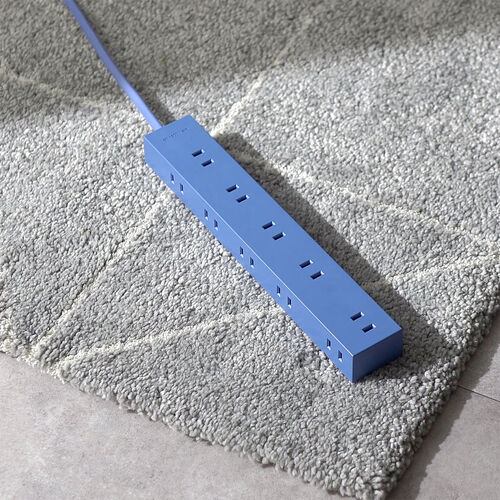 電源タップ（10個口・2m・強力マグネット・シャッター付・2P・アースブルー・NATULLY・ナチュリー）