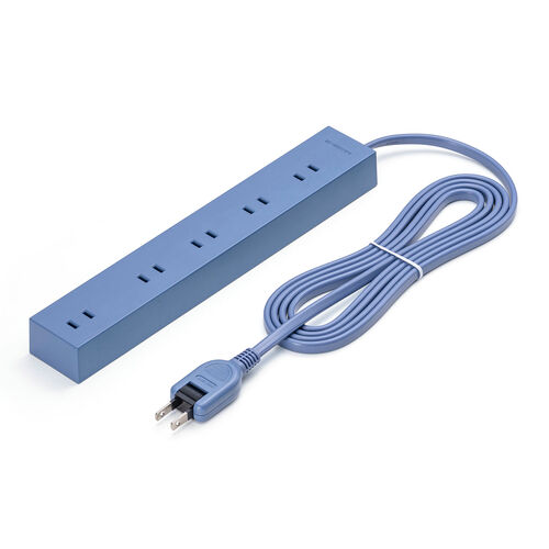 電源タップ（10個口・2m・強力マグネット・シャッター付・2P・アースブルー・NATULLY・ナチュリー）