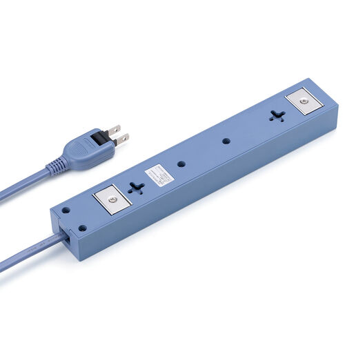 電源タップ（10個口・2m・強力マグネット・シャッター付・2P・アースブルー・NATULLY・ナチュリー）