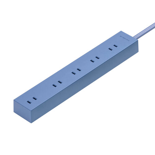 電源タップ（10個口・2m・強力マグネット・シャッター付・2P・アースブルー・NATULLY・ナチュリー）