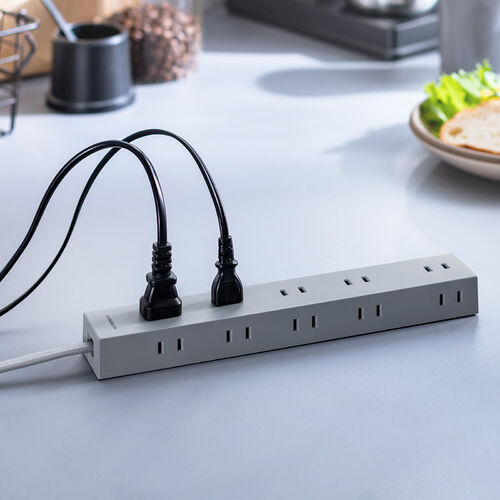 電源タップ（10個口・2m・強力マグネット・シャッター付・2P・グレー