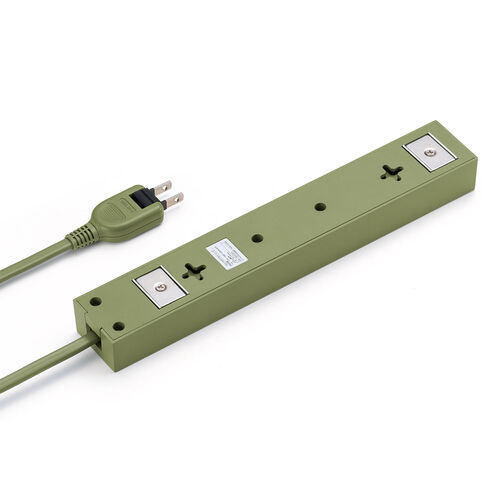 電源タップ（10個口・2m・強力マグネット・シャッター付・2P・オリーブ・NATULLY・ナチュリー）