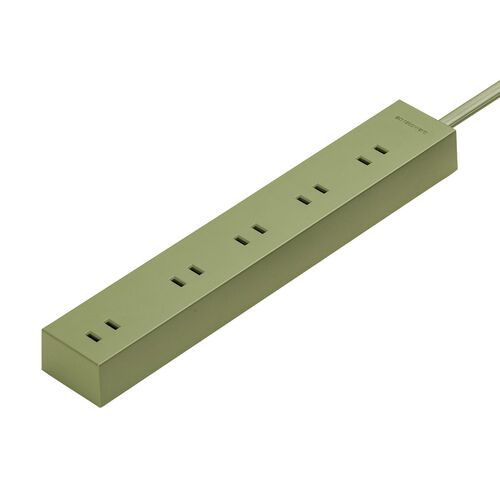 電源タップ（10個口・2m・強力マグネット・シャッター付・2P・オリーブ・NATULLY・ナチュリー）