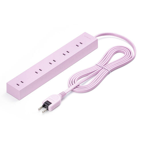 電源タップ（10個口・2m・強力マグネット・シャッター付・2P・ラベンダー・NATULLY・ナチュリー）