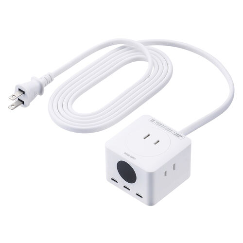 電源タップ（USB Type-C・PD 65W・GaN・コンセント3口・電力表示対応・ケーブル長2m）