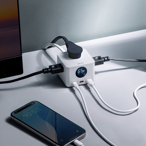 電源タップ（USB Type-C・PD 65W・GaN・コンセント3口・電力表示対応・ケーブル長2m）