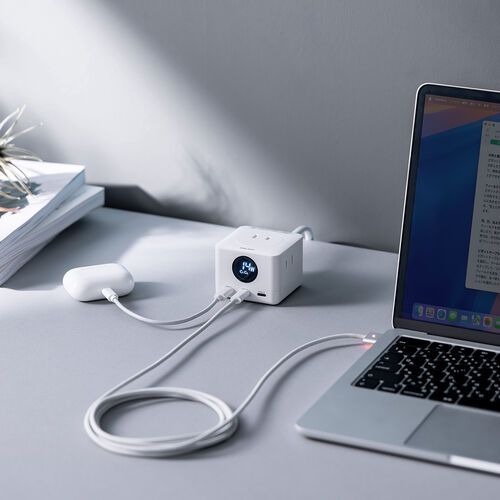 電源タップ（USB Type-C・PD 65W・GaN・コンセント3口・電力表示対応・ケーブル長2m）