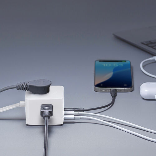 電源タップ（USB Type-C・PD 65W・GaN・コンセント3口・電力表示対応・ケーブル長2m）