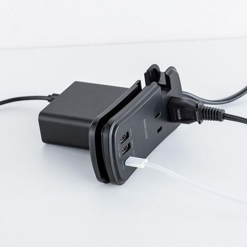 電源タップ（モバイルタップ・USBPD対応・USB充電器・巻取りケーブル・PD33W対応・コンセント3個口・USB A2個口・USB C 1個口・ブラック）