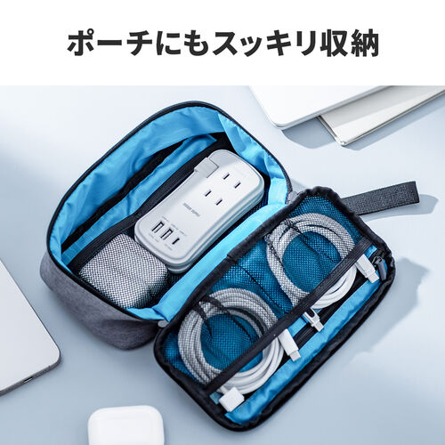 電源タップ（モバイルタップ・USBPD対応・USB充電器・巻取りケーブル・PD33W対応・コンセント3個口・USB A2個口・USB C 1個口・ブラック）