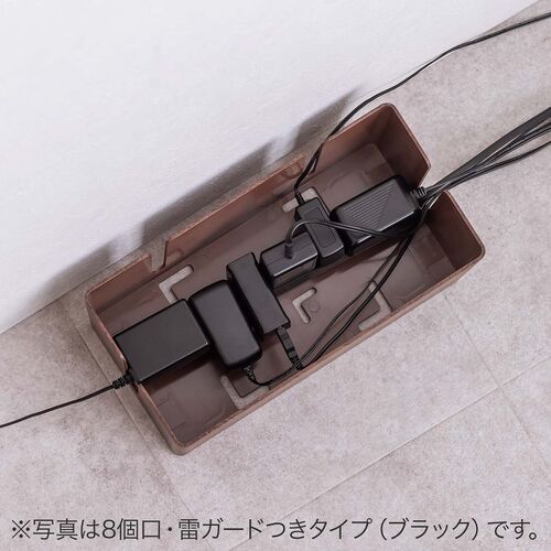 電源タップ（スリムタップ・AC8口・マグネット・雷ガード内蔵・一括集中スイッチ・縦横差し込み・車輪差し・2m・ACアダプタ対応・スイングプラグ・ホワイト）