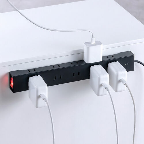 雷ガード電源タップ（10個口・マグネット付・一括集中スイッチ付・3m・ブラック）