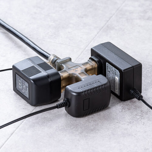 電源延長コード（3m・3個口・2極・高耐久・VCTケーブル・電源ケーブル・屋内用・ソフトケーブル・クリアブラック）