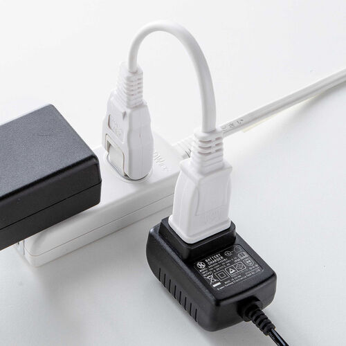 電源延長コード（10cm・電源コード・延長・スイングプラグ・絶縁キャップ ）