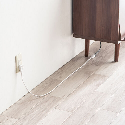 電源延長コード（50cm・電源コード・延長・スイングプラグ・絶縁キャップ ）