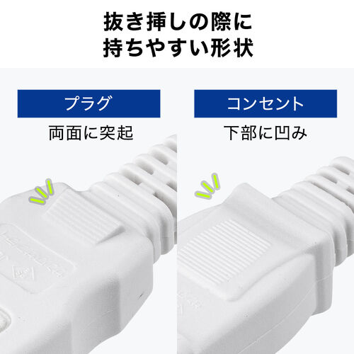 電源延長コード（50cm・電源コード・延長・スイングプラグ・絶縁キャップ ）