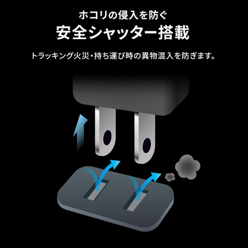 電源タップ（USB PD 65W・急速充電・GaN・1.5m・延長コード・【超薄型18mm】・Type-C×2 A×1 AC×2個口・コンセント・L型プラグ）