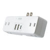 電源タップ（USB充電対応・Type-c 急速充電・20W・PD対応・9台同時接続・AC6個口・直挿し・コンパクト・小型・旅行・出張・コンセントタップ・ホワイト）