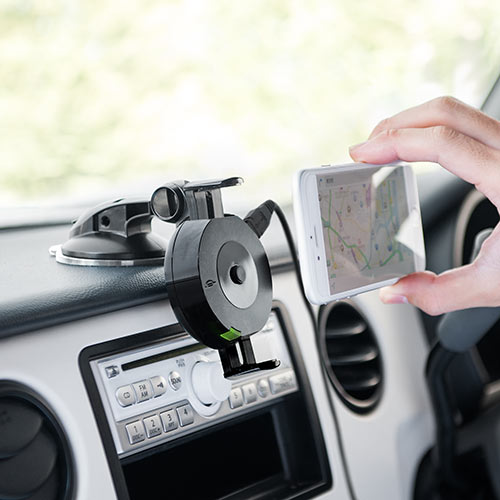 iPhone X/iPhone 8/iPhone 8 Plus/スマートフォン車載ホルダー（Qi充電対応・ダッシュボード取付・ゲル吸盤使用）