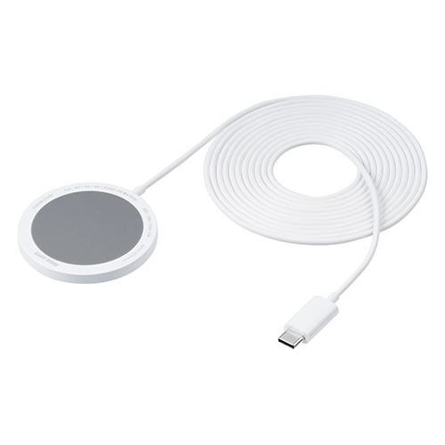 マグネットワイヤレス充電器 Magsafe対応iPhone Qi規格互換性 ケーブル長2.5m 一体型 iPhone12/13シリーズ