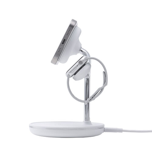 3in1 ワイヤレス充電器（MagSafe/Apple Watch認証品・充電スタンド・最大15W急速充電・iPhone 16/15/14/13/12・Apple Watch・AirPods）