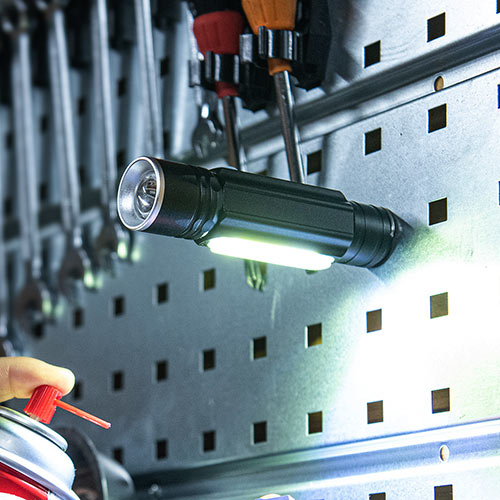 LED懐中電灯（USB充電式・防水・IPX4・最大180ルーメン・小型・ハンディライト・COBチップ・マグネット・吊り下げフック内蔵）