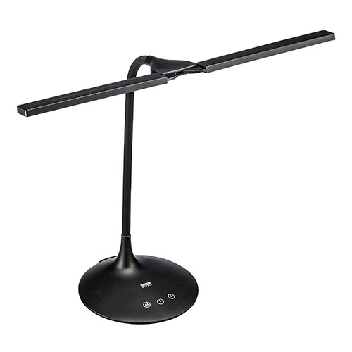 LEDデスクライト（充電式・コードレス・無段階調光・3段階調色・AC電源・280ルーメン・発光面可動式・フレキシブルアーム・ブラック）