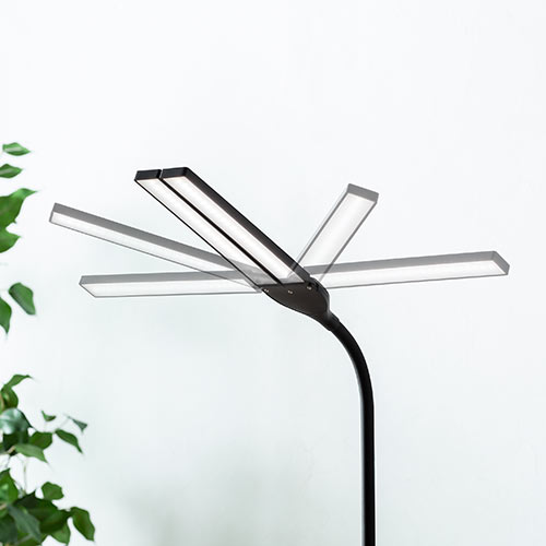 LEDデスクライト（充電式・コードレス・無段階調光・3段階調色・AC電源・280ルーメン・発光面可動式・フレキシブルアーム・ブラック）