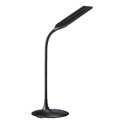 LEDデスクライト（充電式・コードレス・無段階調光・3段階調色・AC電源・280ルーメン・発光面可動式・フレキシブルアーム・ブラック）