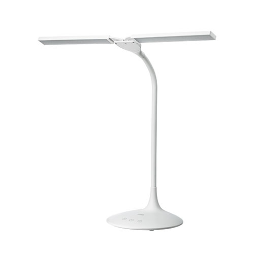 LEDデスクライト（充電式・コードレス・無段階調光・3段階調色・AC電源・280ルーメン・発光面可動式・フレキシブルアーム・ホワイト）