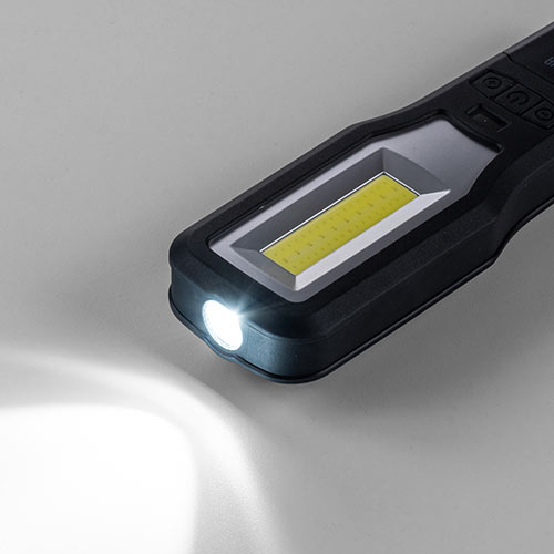 LEDライト(クレードル式・LED懐中電灯・USB充電式・マグネット・フック付き・最大500ルーメン・作業灯・防災・COBチップ）