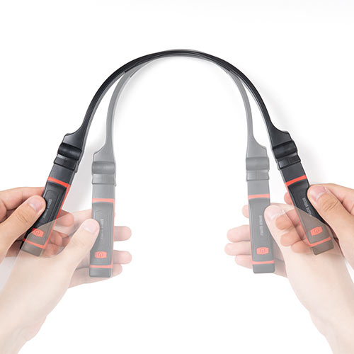 【アウトレット･訳あり・セール】首掛け式LED ネックライト（LED懐中電灯 USB充電式 防水規格IPX4 最大約120ルーメン 角度調整 マグネット）